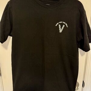 Vans Men's Black Tee with Checkered Logo
